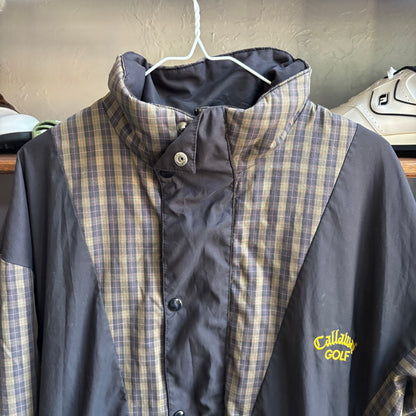 Vintage Callaway plaid zip up button up jacket rain gear