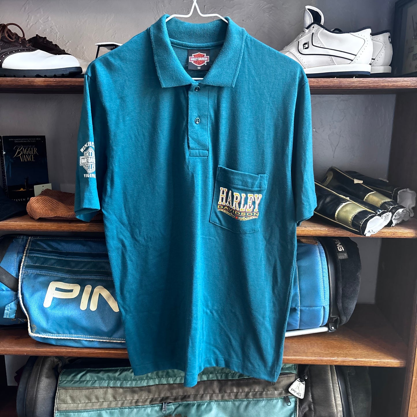 Vintage Harley Davidson golf polo M
