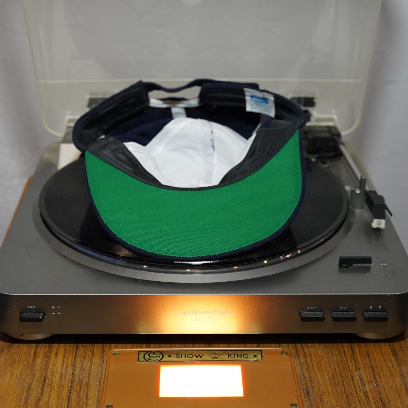 Very Rare Vintage Oklahoma City University Hat Snapback with Green Underbill. Wool.