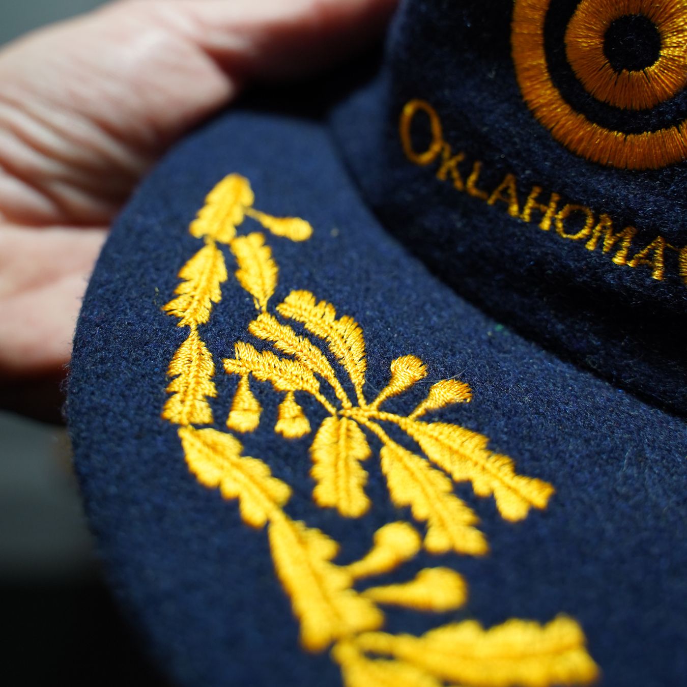 Very Rare Vintage Oklahoma City University Hat Snapback with Green Underbill. Wool.