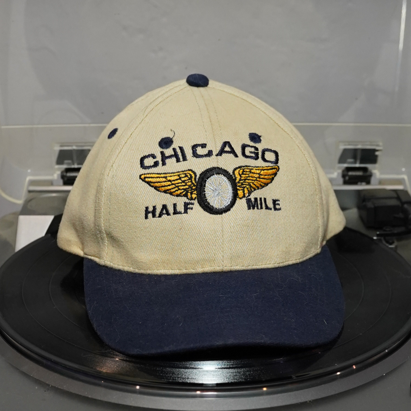 Vintage Chicago Half Mile Embroidered Hat Snapback.
